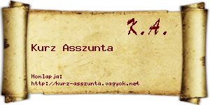 Kurz Asszunta névjegykártya